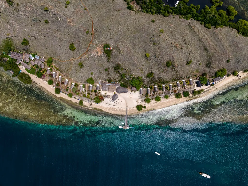 Komodo Resort aerial island view